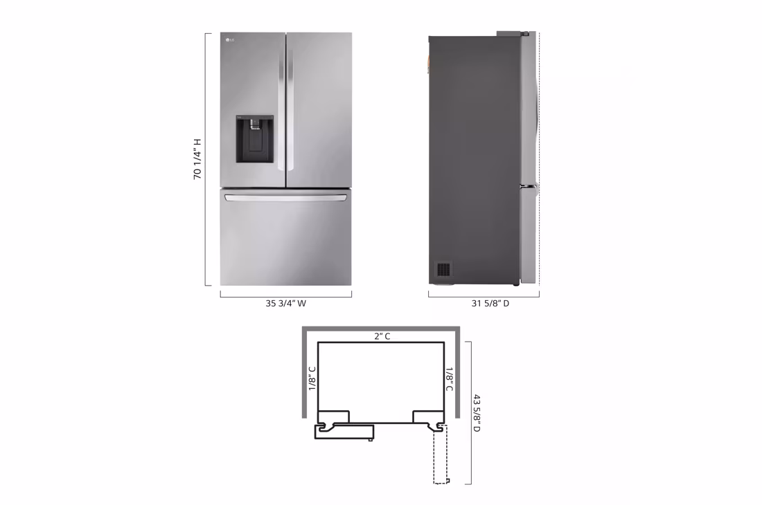 LG 26 cu. ft. Smart Counter-Depth MAX™ Refrigerator with Dual Ice Makers 4