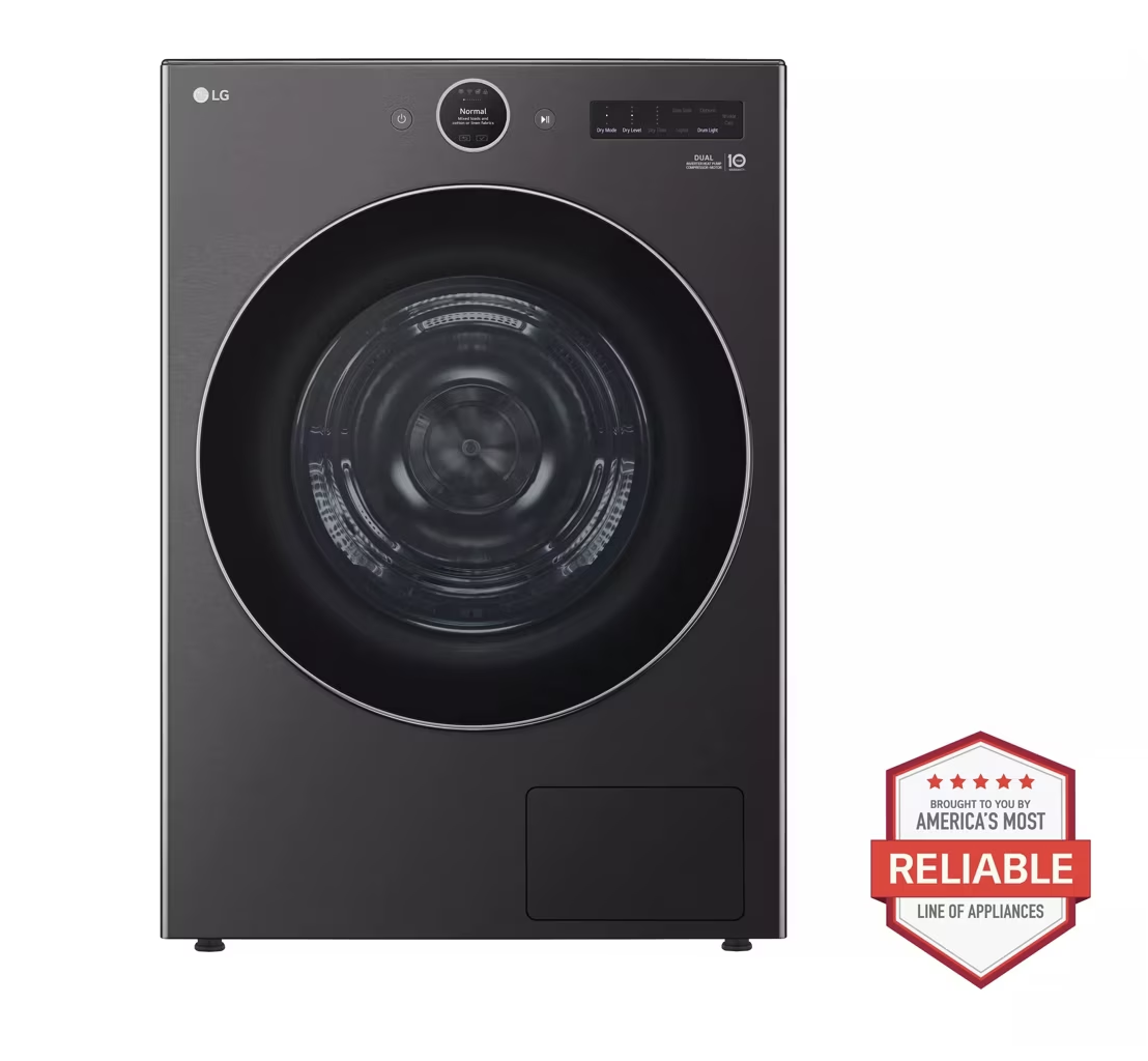 LG 7.8 cu. ft. Mega Capacity Smart Front Load Dryer with Dual Inverter HeatPump™ Technology and Inverter Direct Drive Motor System