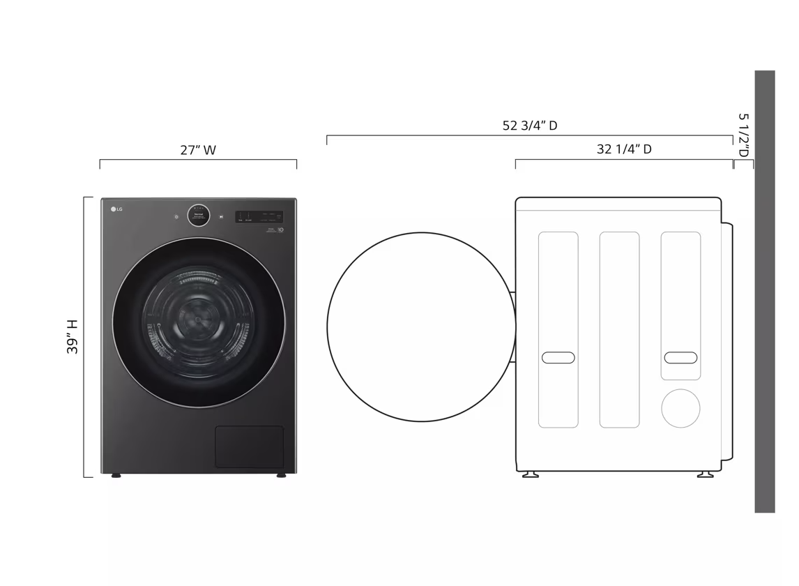 LG 7.8 cu. ft. Mega Capacity Smart Front Load Dryer with Dual Inverter HeatPump™ Technology and Inverter Direct Drive Motor System 3